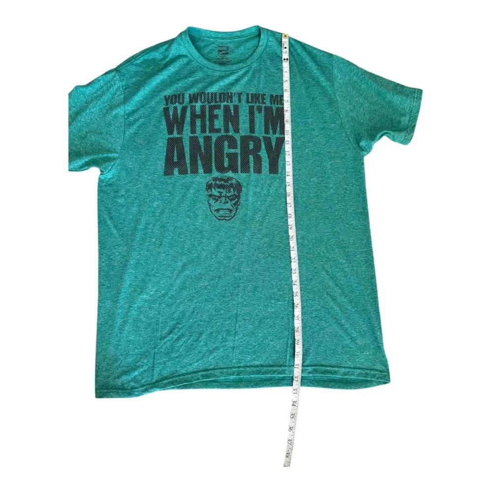 Marvel The Incredible Hulk Graphic Tee | Heather Green 2XL | "When I'm Angry" - Picture 6 of 6